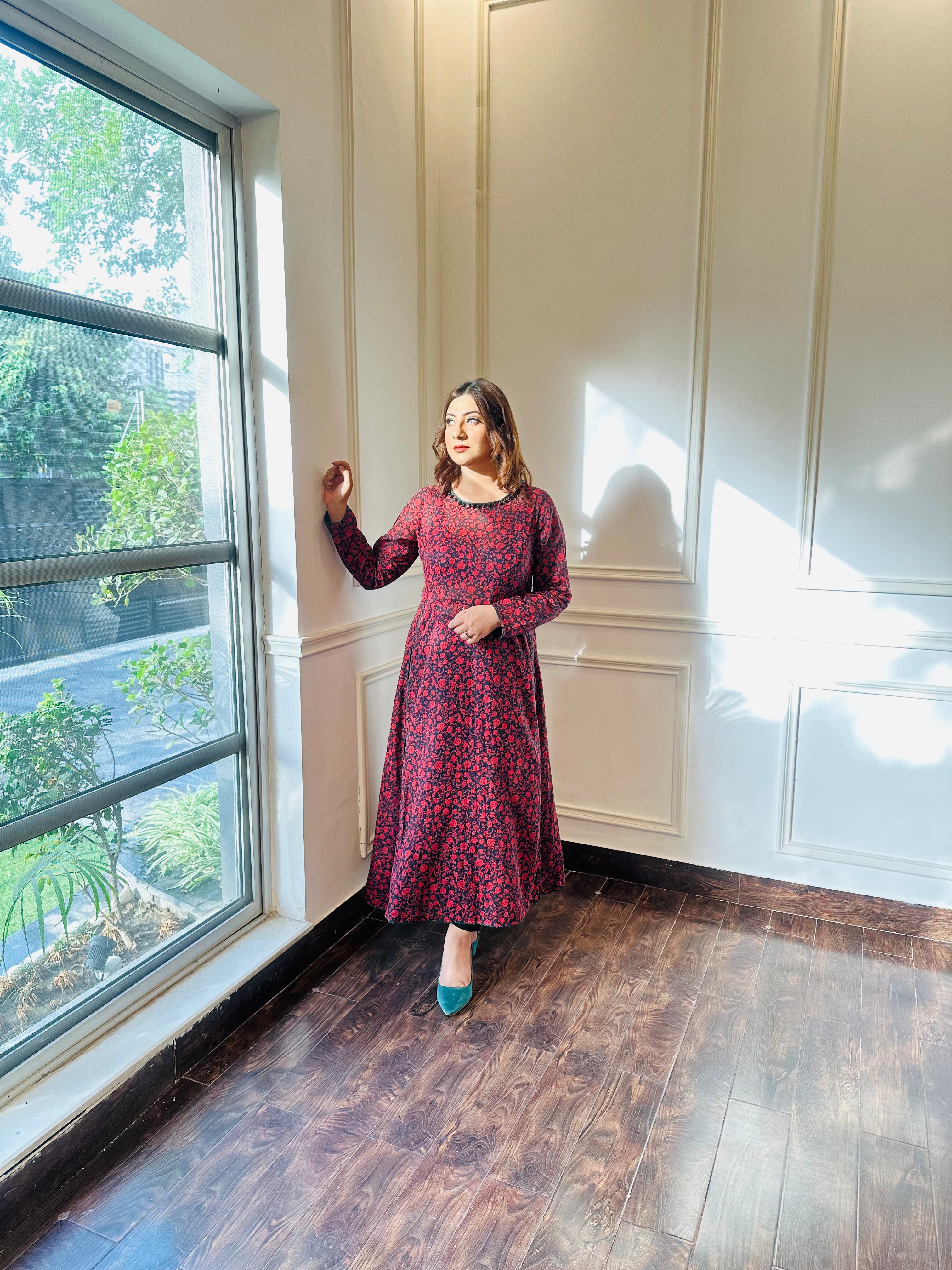 Printed Lawn Front Slits Frock 2 Piece
