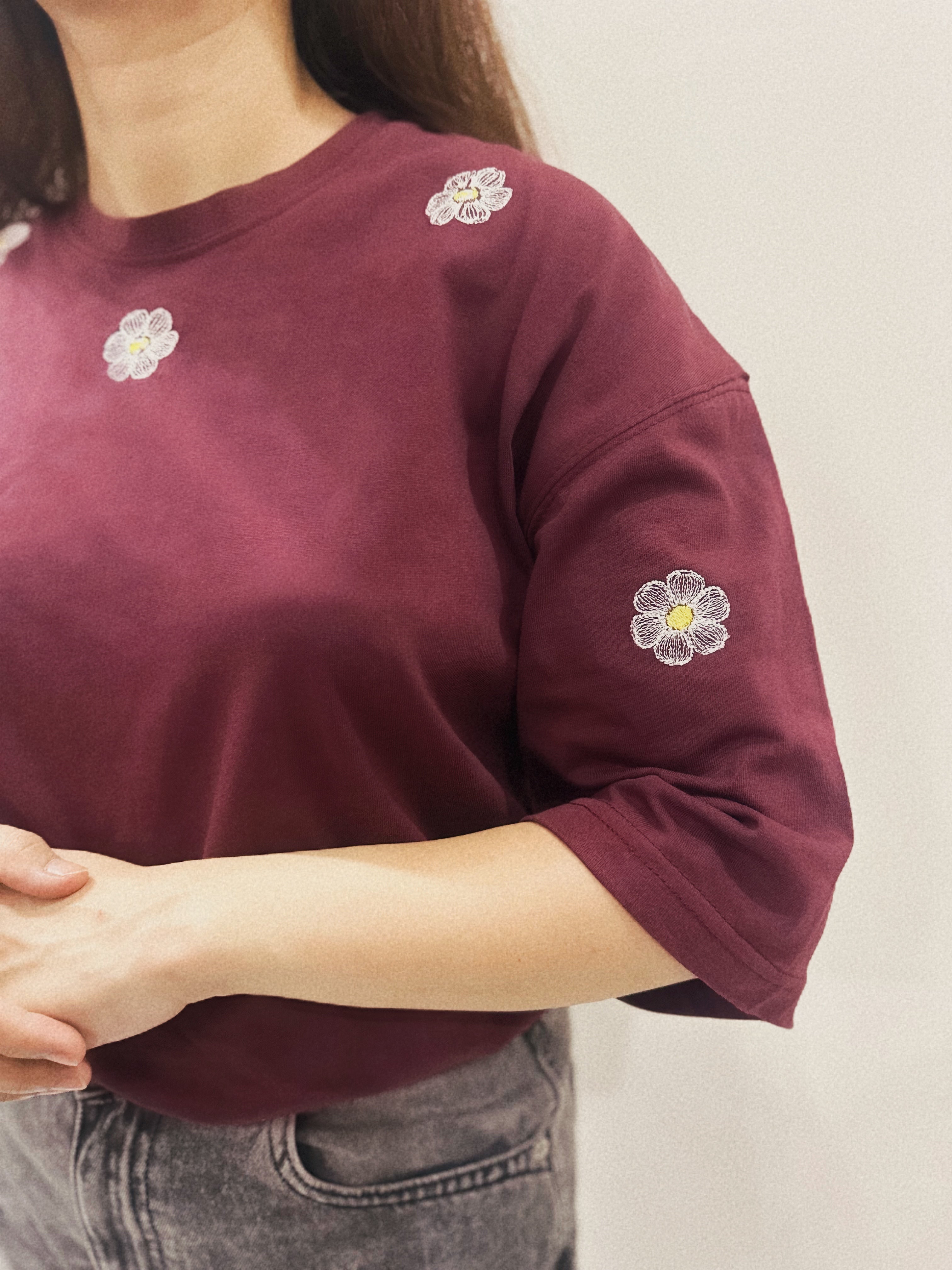 Petal Pop Tee – Maroon