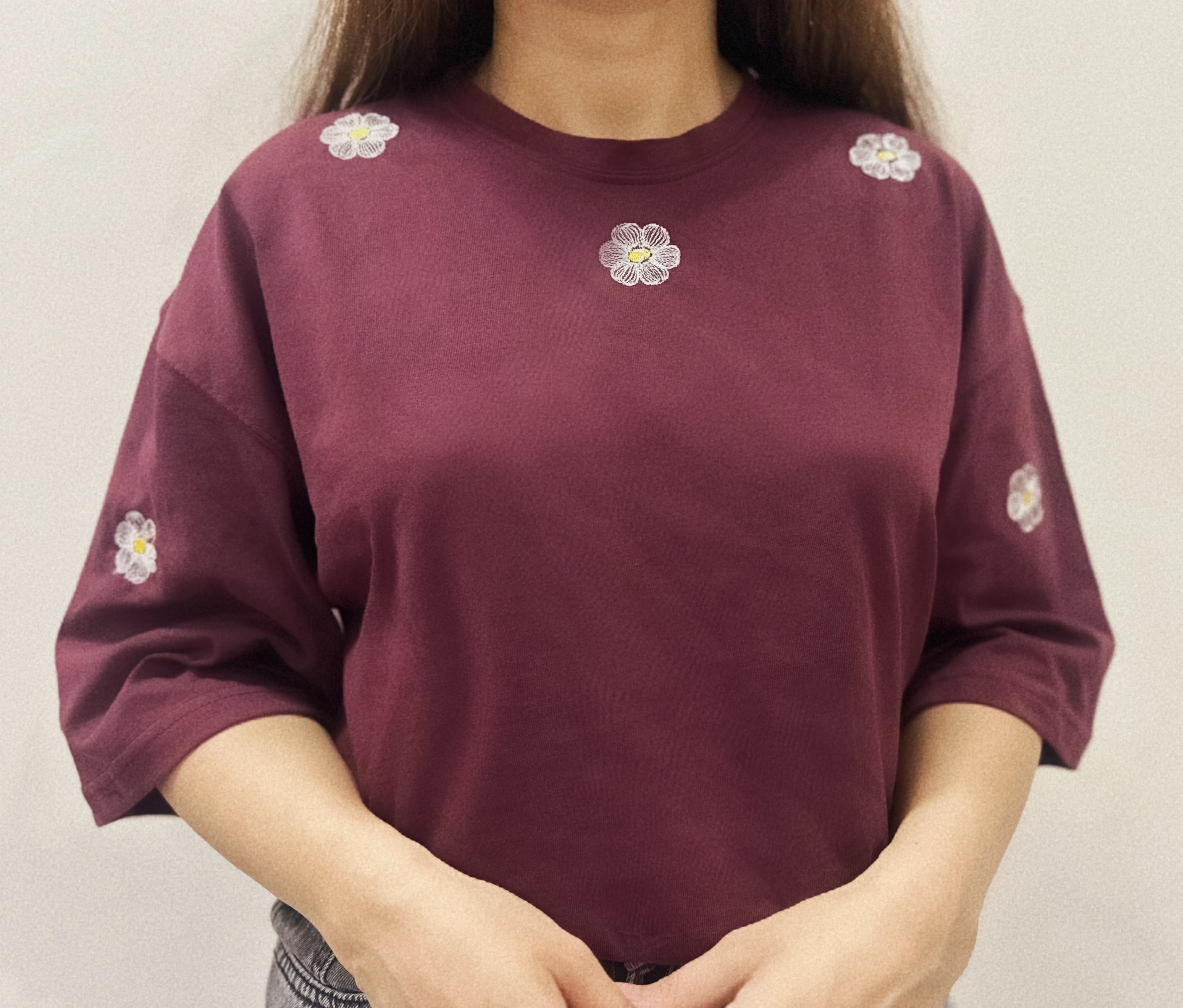 Petal Pop Tee – Maroon